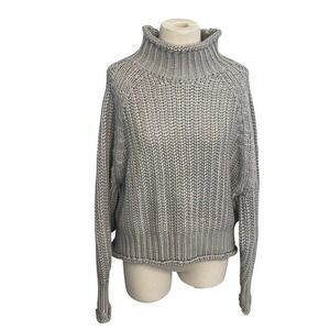 Jacquie The Label Womens Gray‎ Turtleneck Knit Pullover Sweater Medium